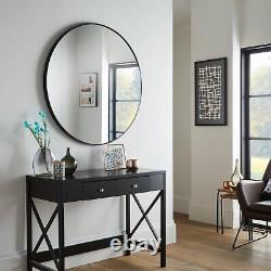 Miroir rond noir en métal grand miroir mural circulaire moderne et contemporain pour salle de bain