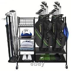 Organisateur de garage de rangement pour le golf, taille extra large pour 2 sacs de golf, support de rangement