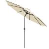 Parasol De Jardin Rond Extra Large 3m Pour Patio, Protection Solaire, Parapluie En Aluminium Avec Manivelle Inclinable, Neuf