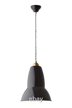 Plafonnier pendentif grand noir et laiton Anglepoise Original 1227 Prix de détail recommandé £209