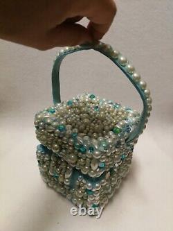 Poignée de sac à main vintage de marque de luxe sac à main de mode strass perle perles cristal