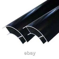 Profilé d'angle courbé en aluminium noir satiné large de 4 x 2400mm pour panneaux de 15mm