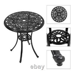 Table de jardin large de 68 cm en aluminium moulé tout en fonte pour bistro en plein air sur patio ou dans la cour