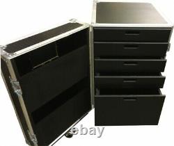 Unité de tiroirs de flight case de production d'ultrasons avec 5 tiroirs de qualité professionnelle robustes